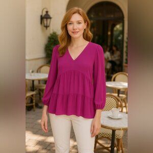Melloday Boho Tiered Ruffle Blouse Cottagecore Feminine Romantic Autumn